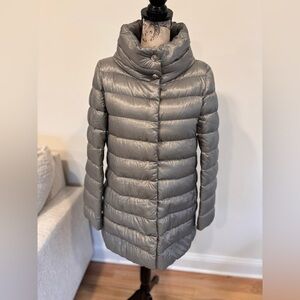 Herno Amelia Stand Collar Down Coat in gray size small/medium